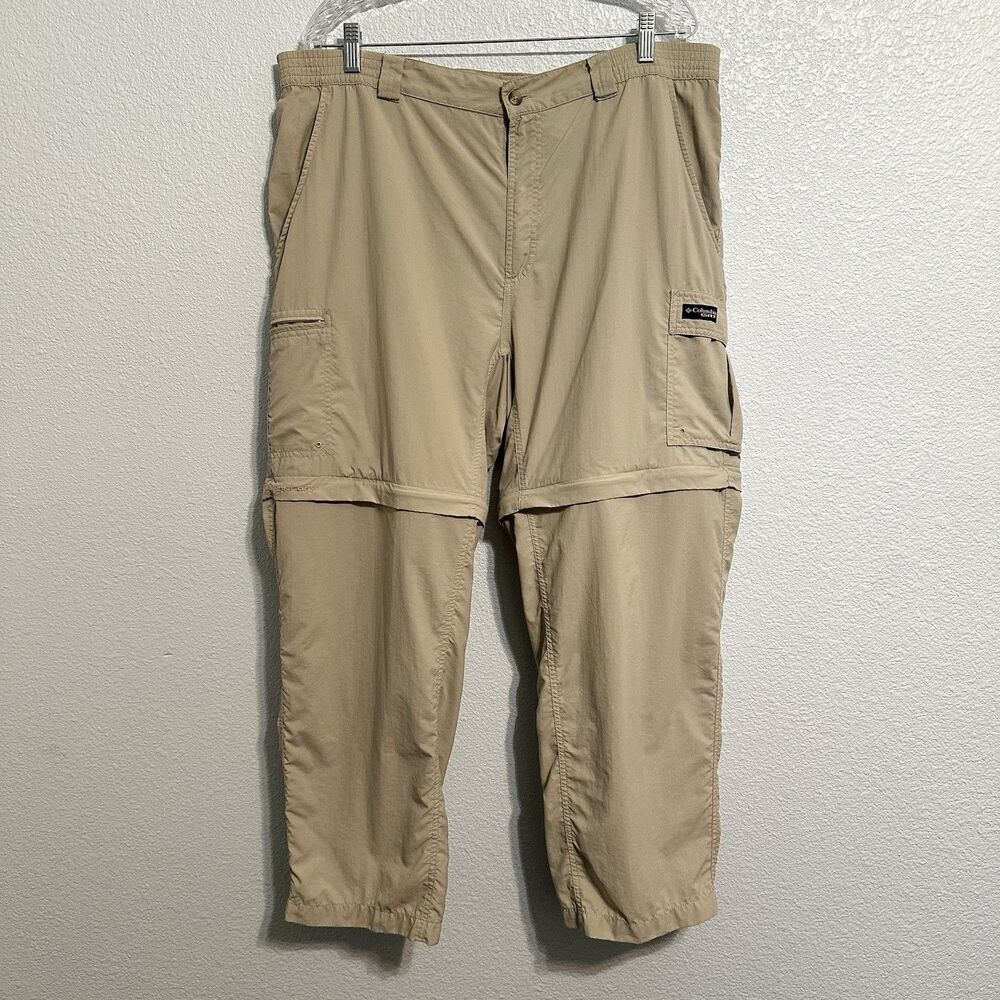 Columbia GRT Convertible Cargo Pants Men's Large 38x27 Tan Omni-Dry Hiking